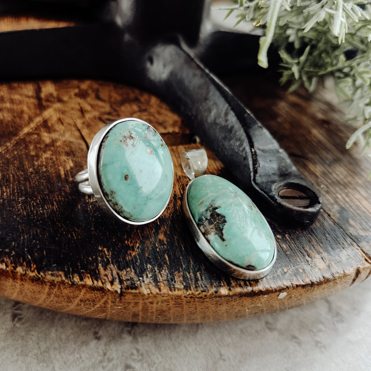 Turquoise Ring and Necklace Set
