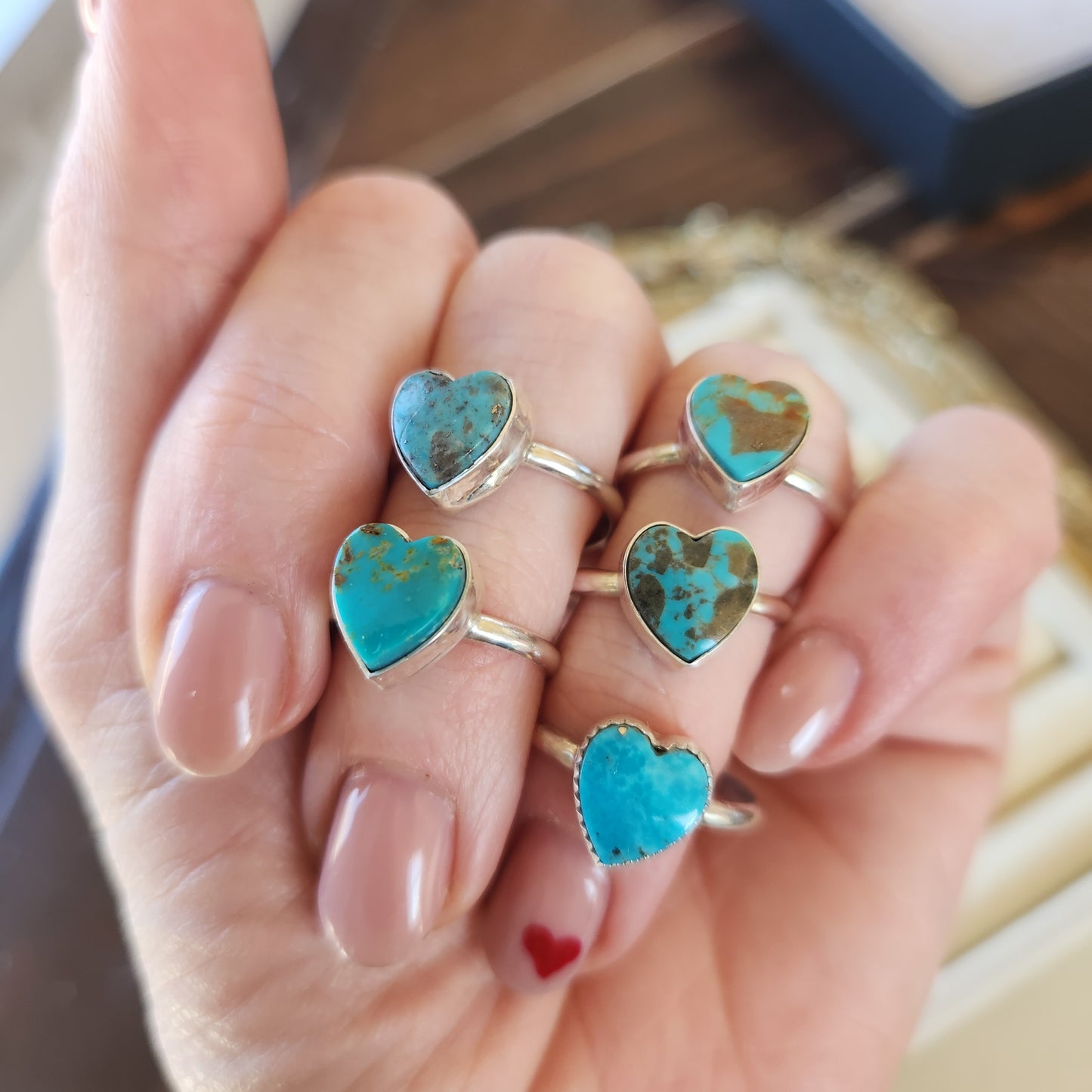 Turquoise Sweetheart Rings