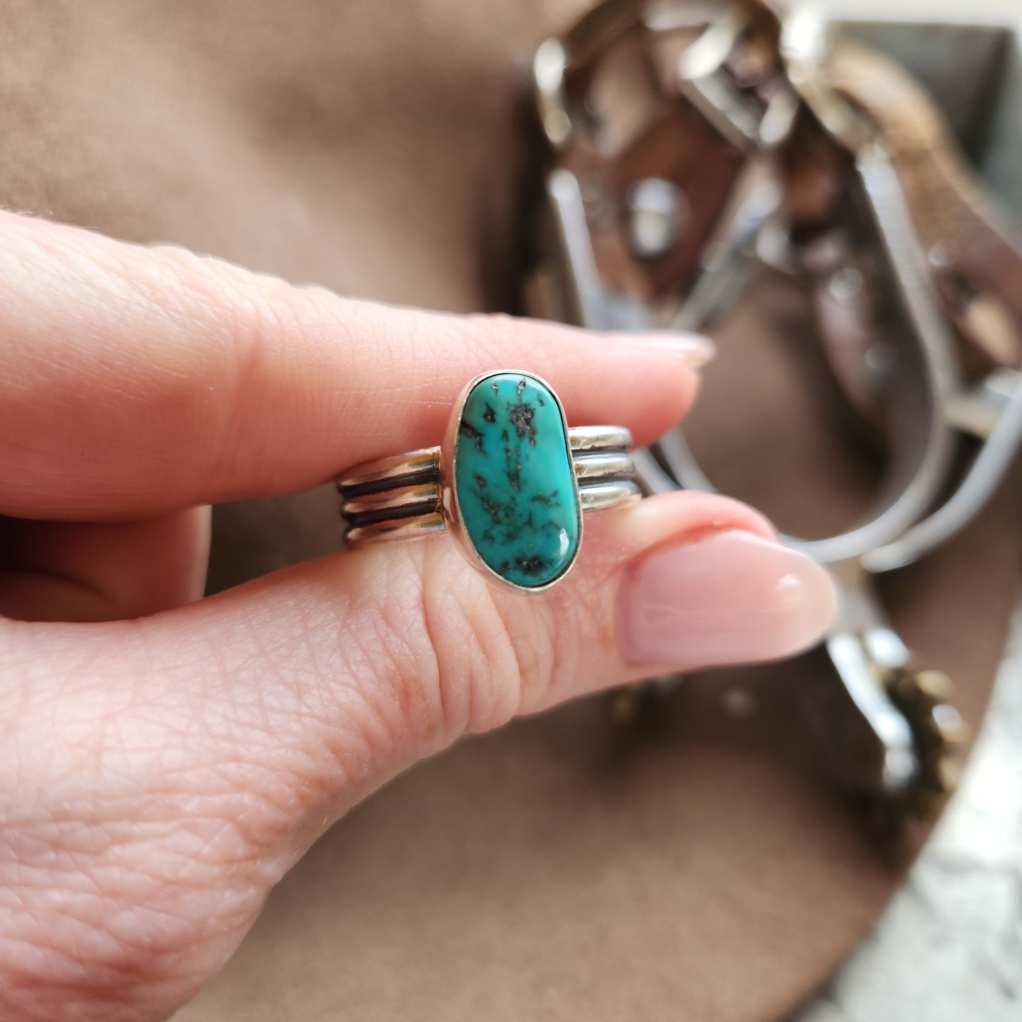 Sleeping Beauty Turquoise Ring SZ 13.5