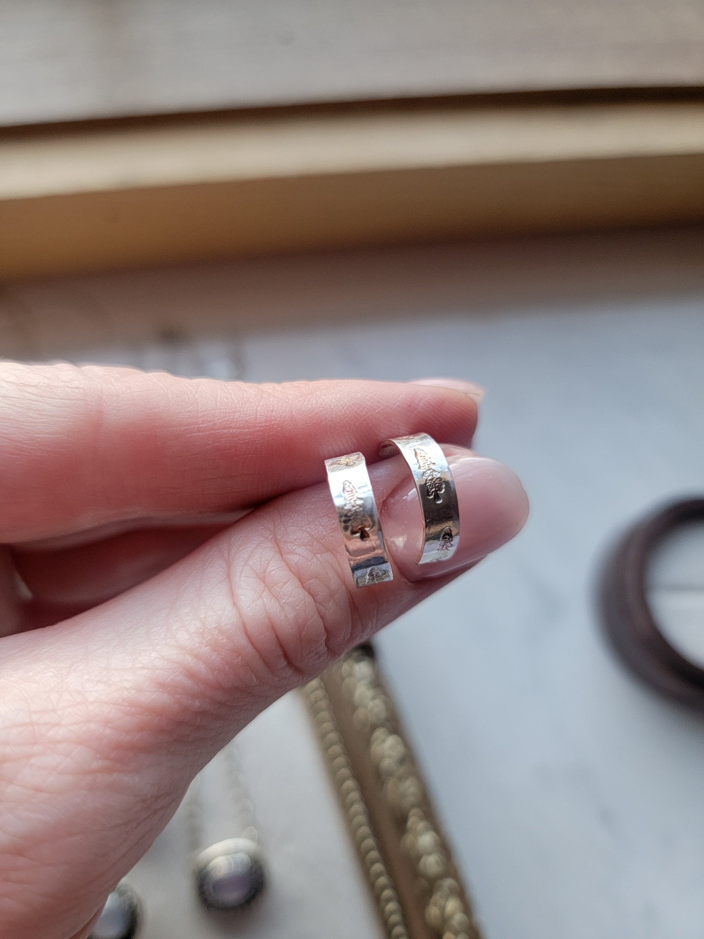 Open Ridge Hoop Earrings