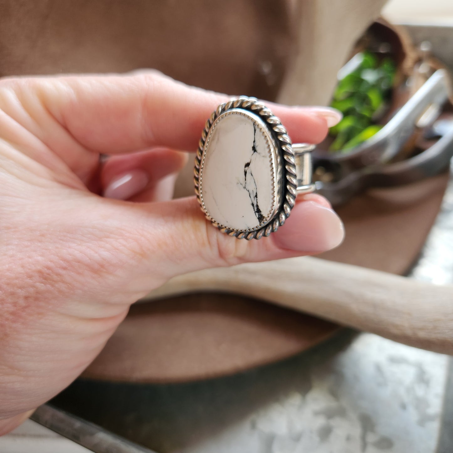 White Buffalo Ring SZ 13.5