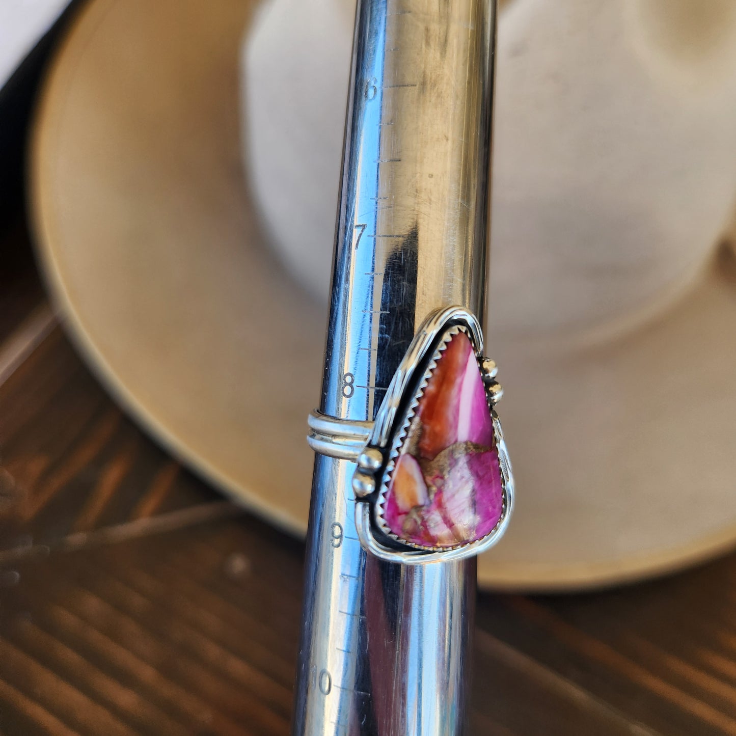 SZ 8.25 Pink Kingman Spiny Sweetheart Rings