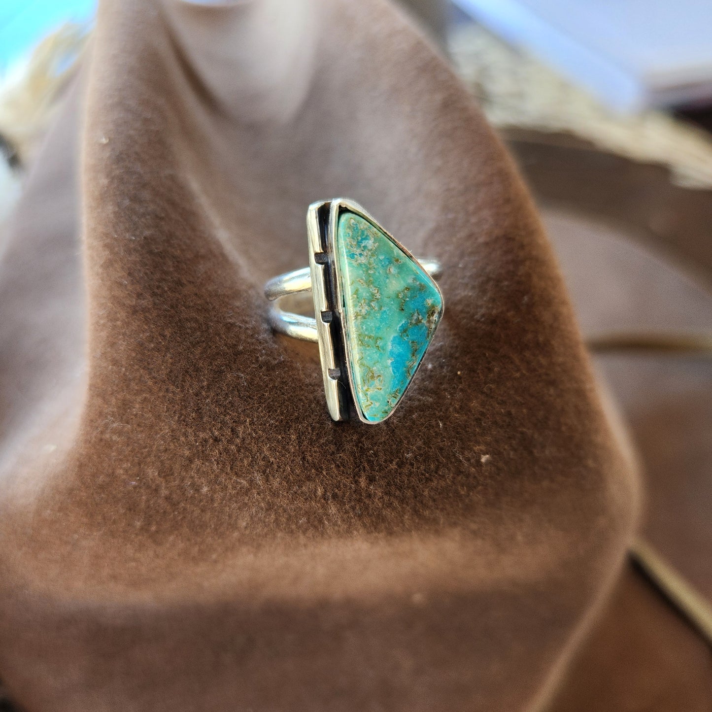 Old Stock Nevada Turquoise Ring SZ 7.75