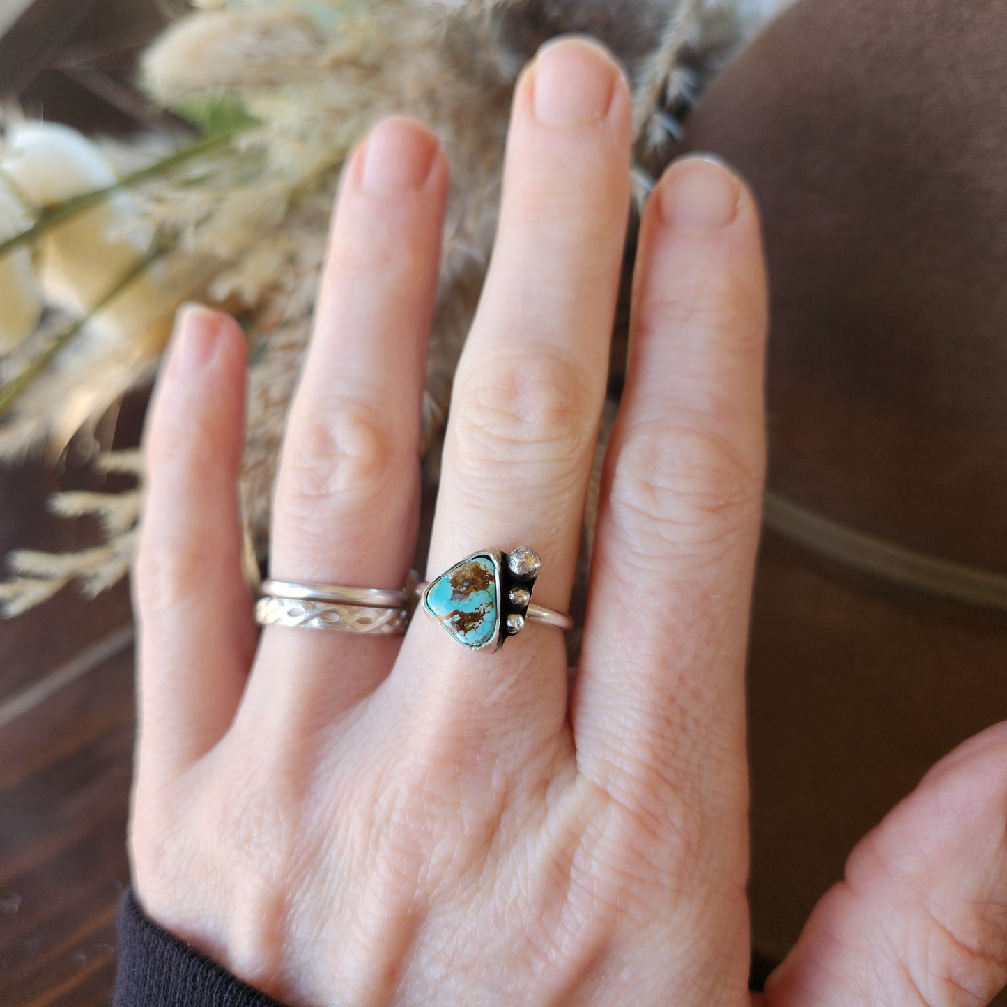 Old Stock Nevada Turquoise Ring SZ 6.5