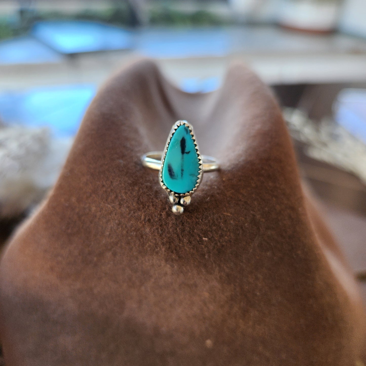 Old Stock Nevada Turquoise Ring SZ 5.75