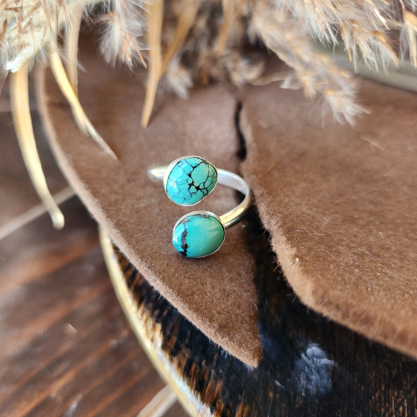 Adjustable Turquoise Ring SZ 9