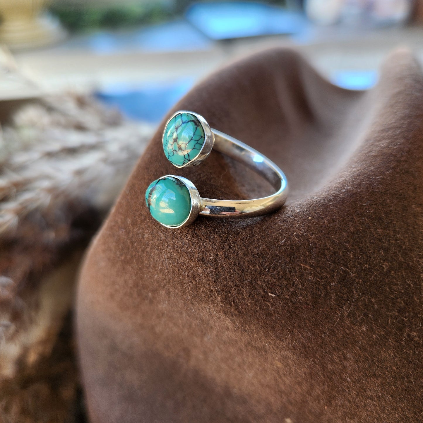 Adjustable Turquoise Ring SZ 9