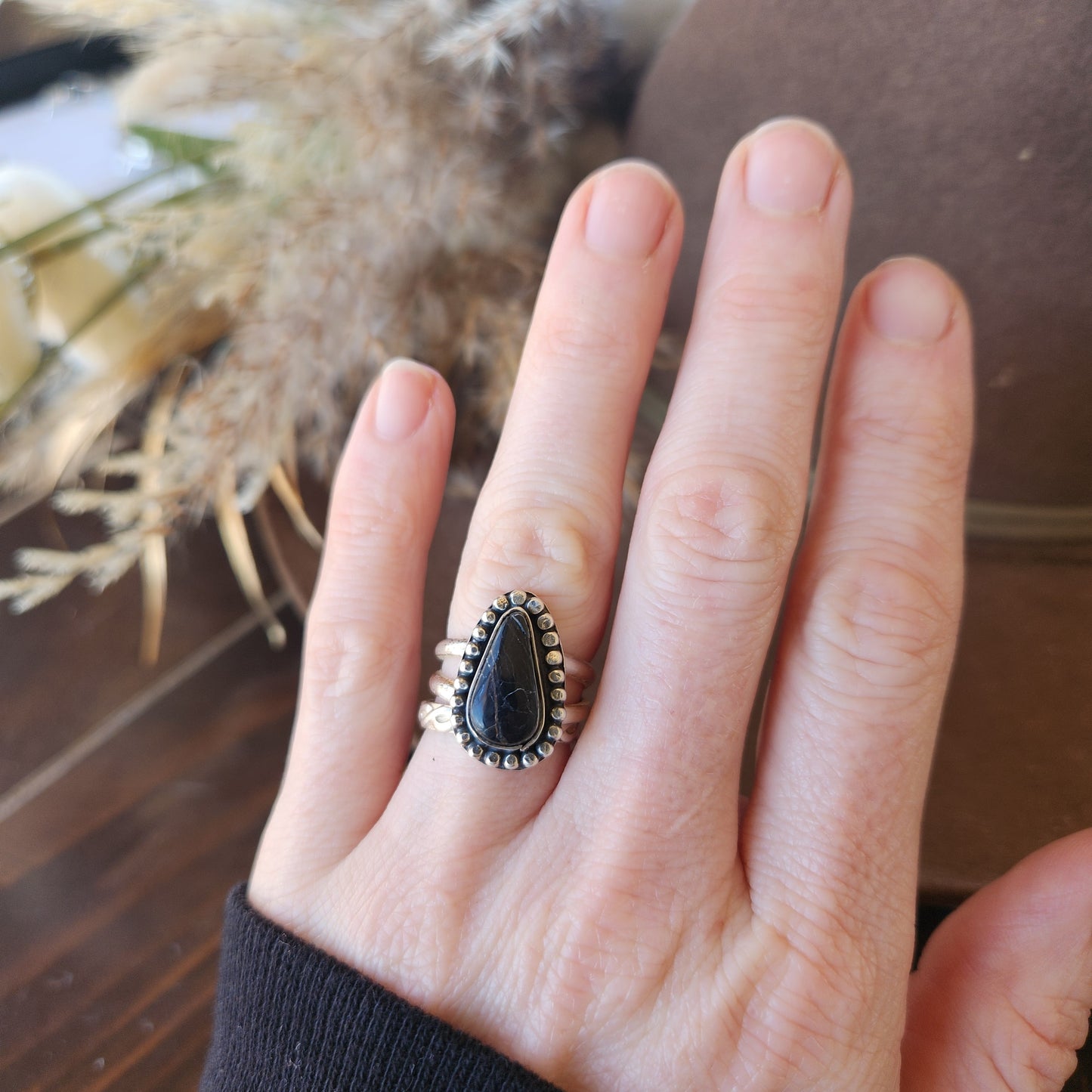 White Buffalo Turquoise Ring SZ 5.75