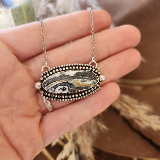 White Buffalo Necklace 28 in