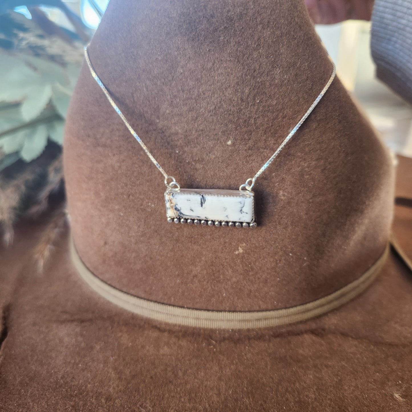 White Buffalo Bar Necklace