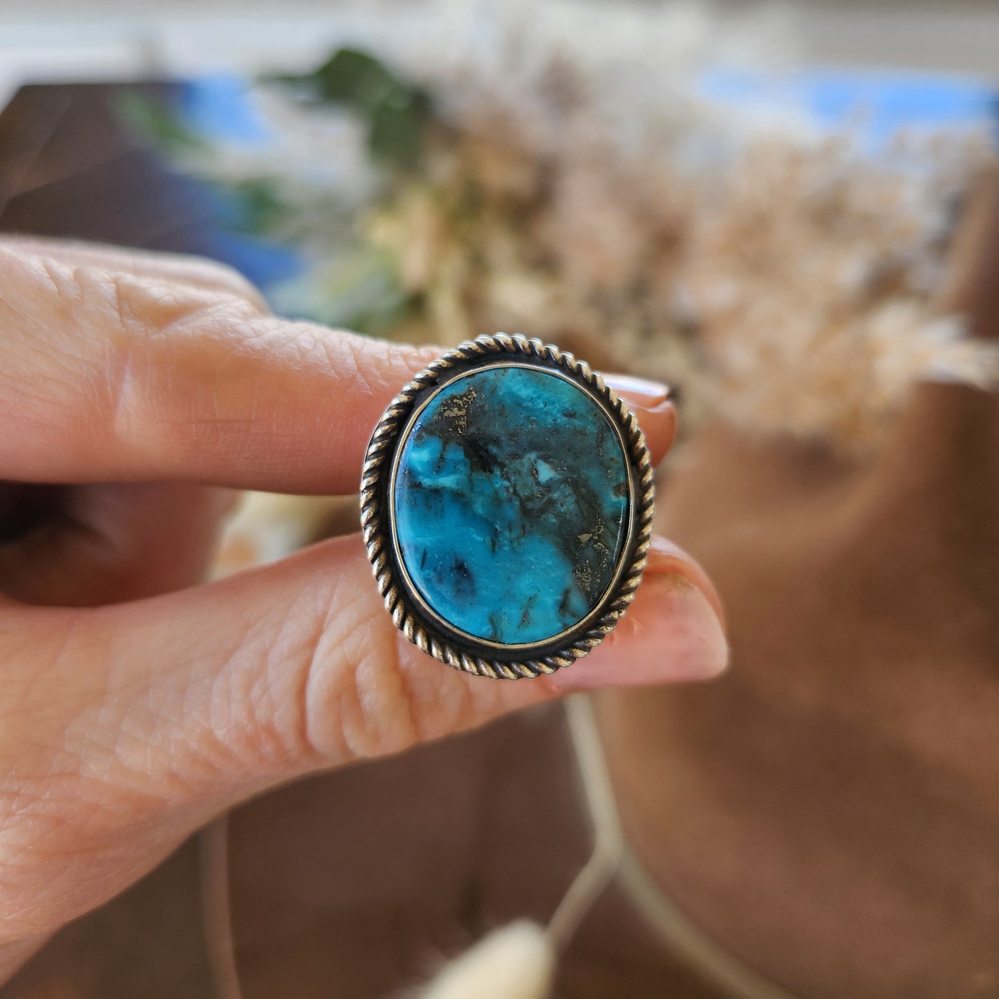 Kingman Turquoise Ring SZ 8