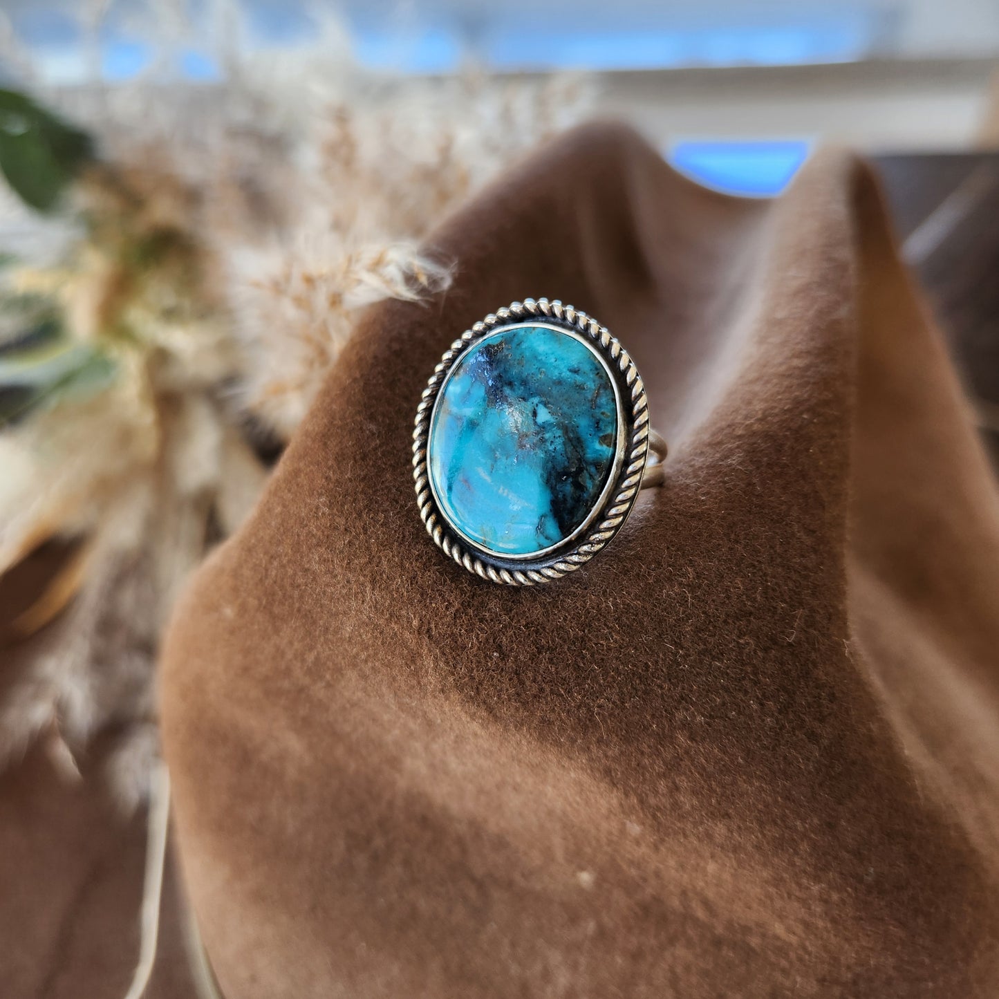 Kingman Turquoise Ring SZ 8