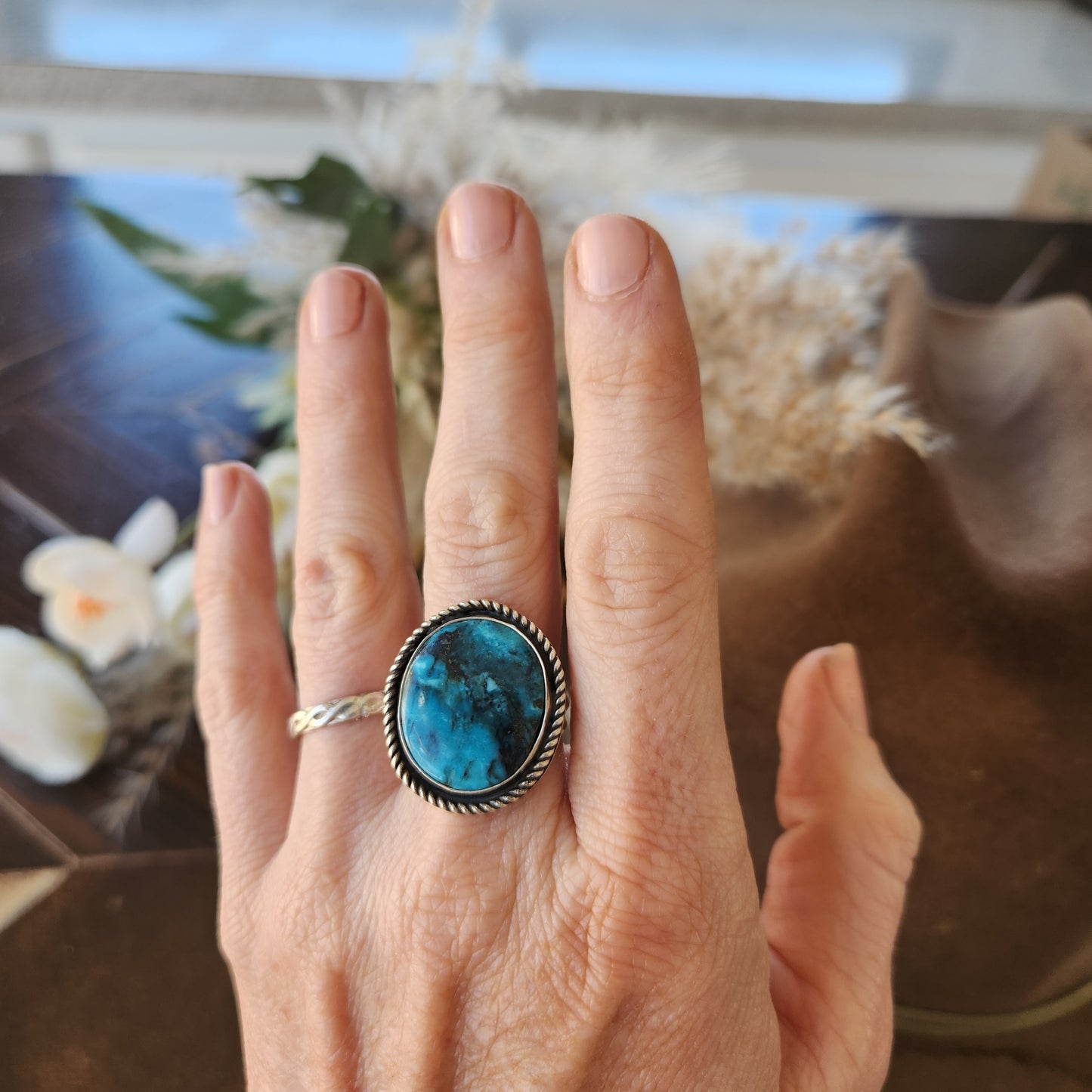 Kingman Turquoise Ring SZ 8