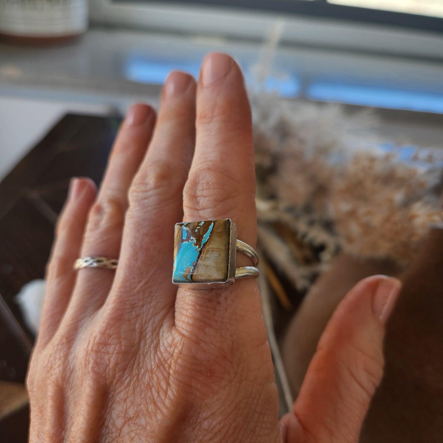 Ribbon Turquoise Ring SZ 8