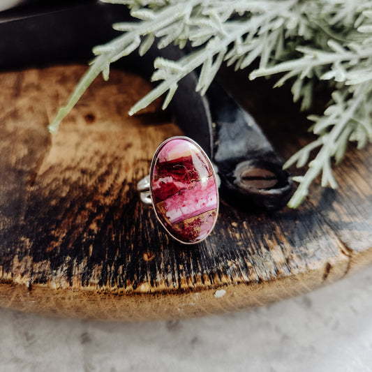 Pink Kingman Spiny Ring Sz 7.75