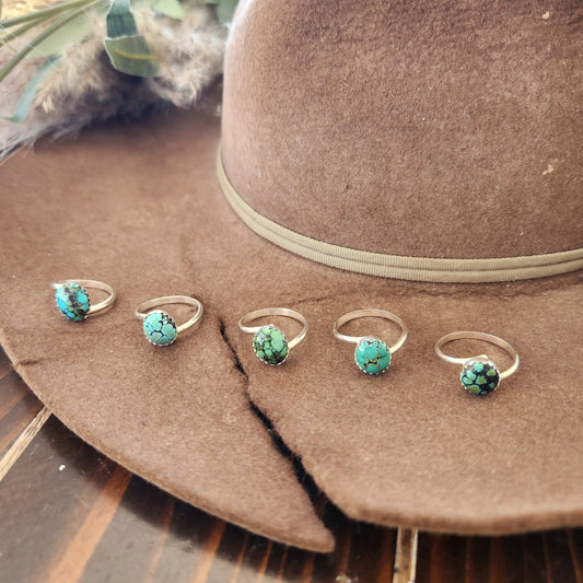 Twist Band Turquoise Stacker Rings