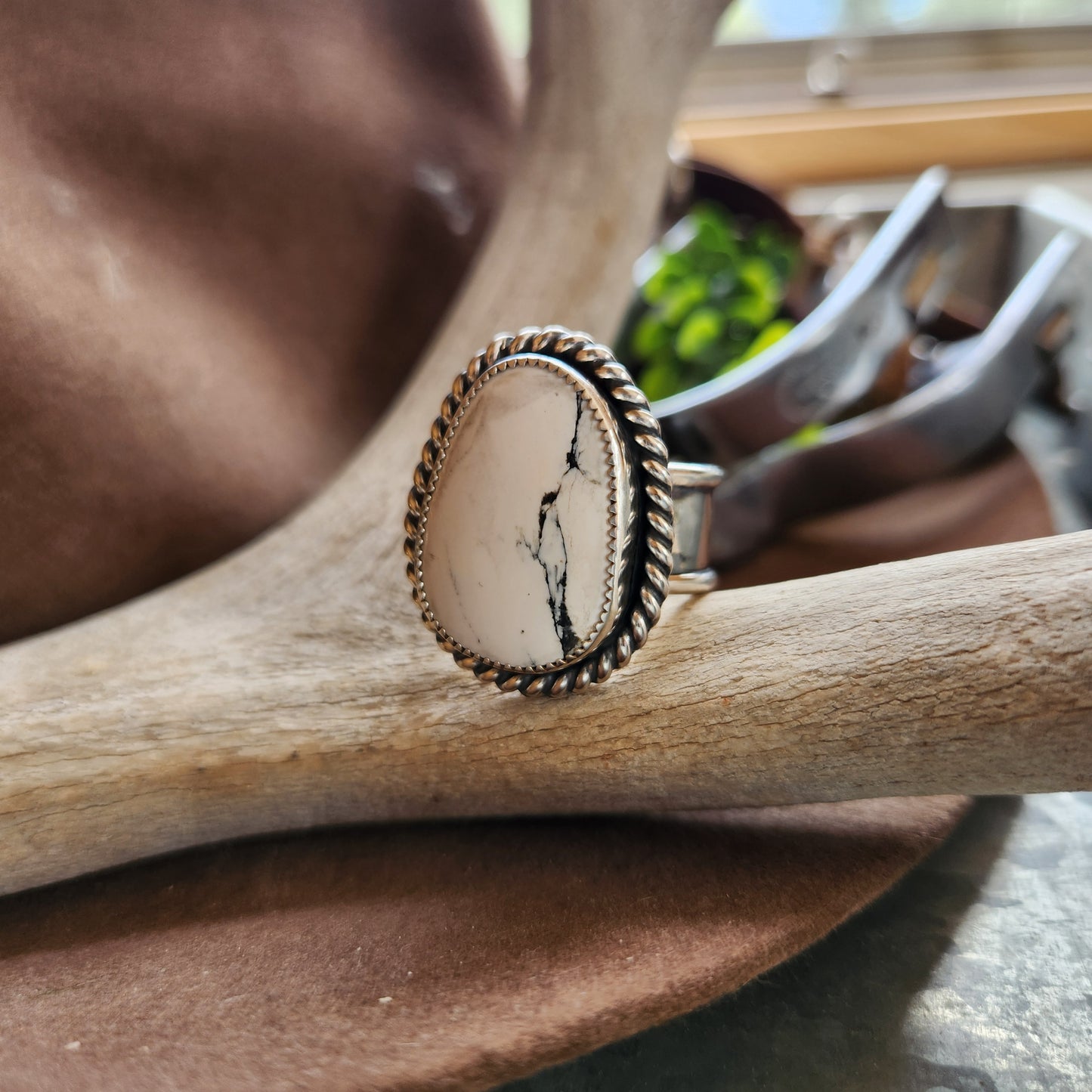White Buffalo Ring SZ 13.5