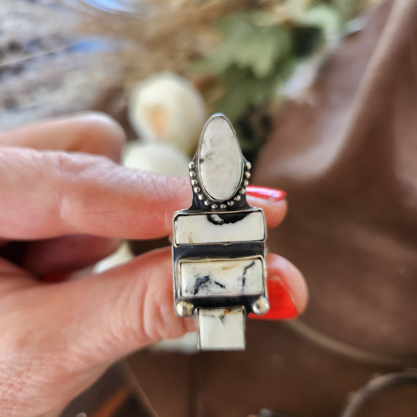 White Buffalo Ring SZ 8