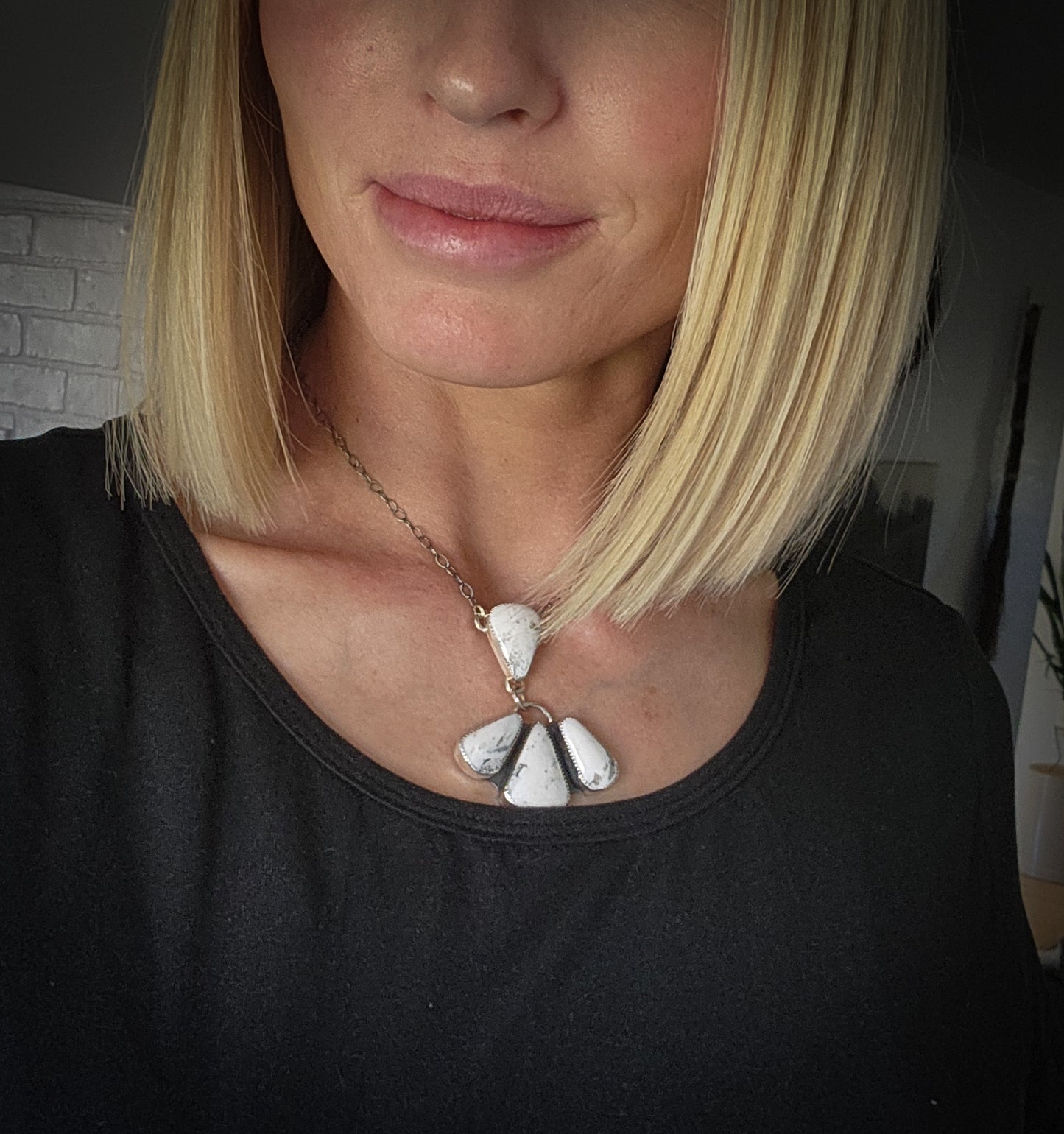 White Buffalo Iris Necklace