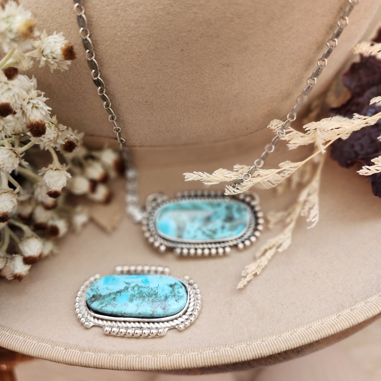 Turquoise Ring and Necklace Set