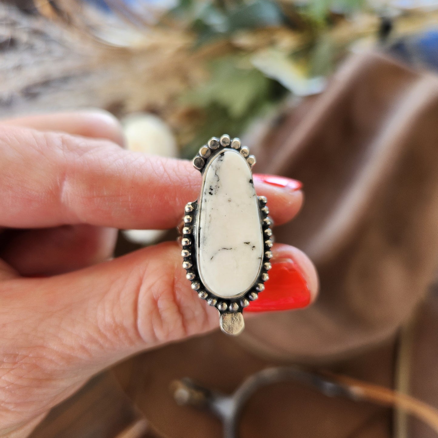 White Buffalo Ring SZ 6