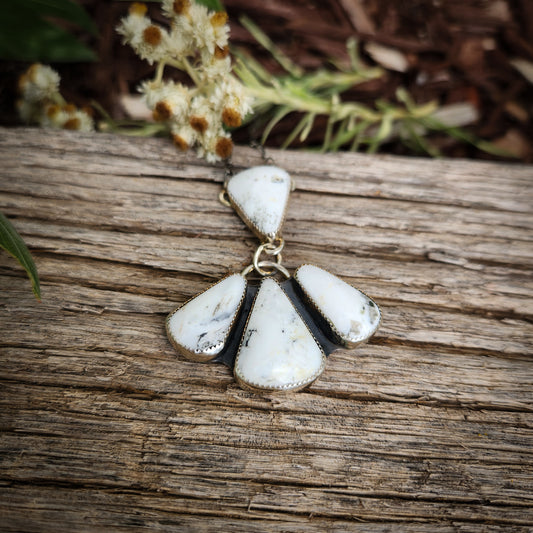 White Buffalo Iris Necklace
