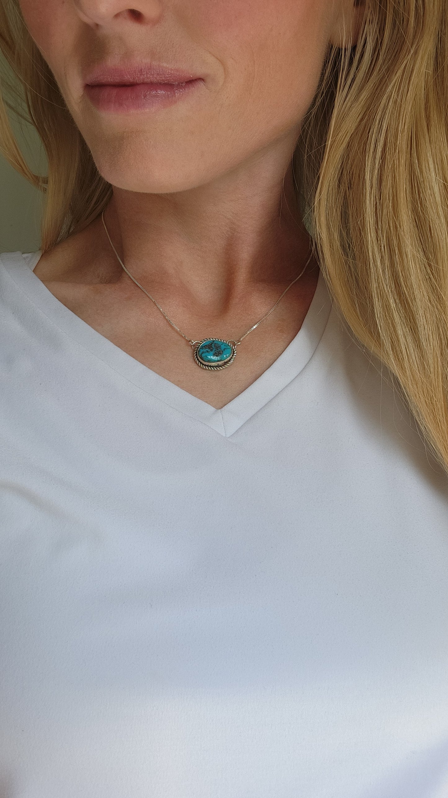 Sleeping Beauty Turquoise Pendant