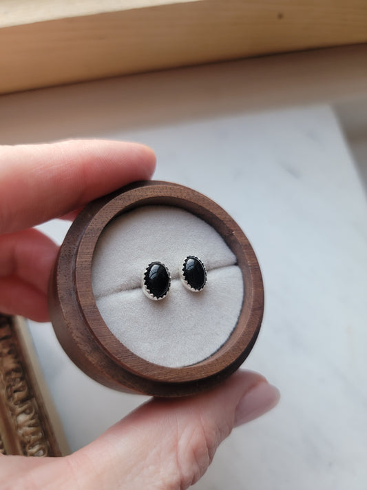 Black Onyx Mini Earrings