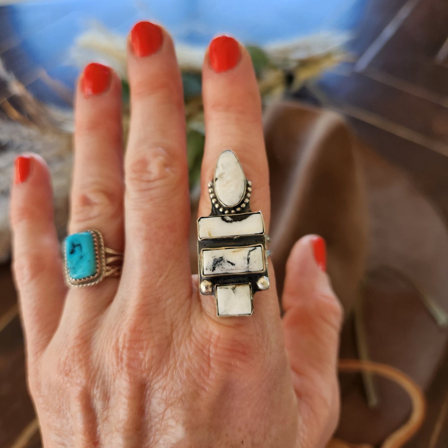 White Buffalo Ring SZ 8