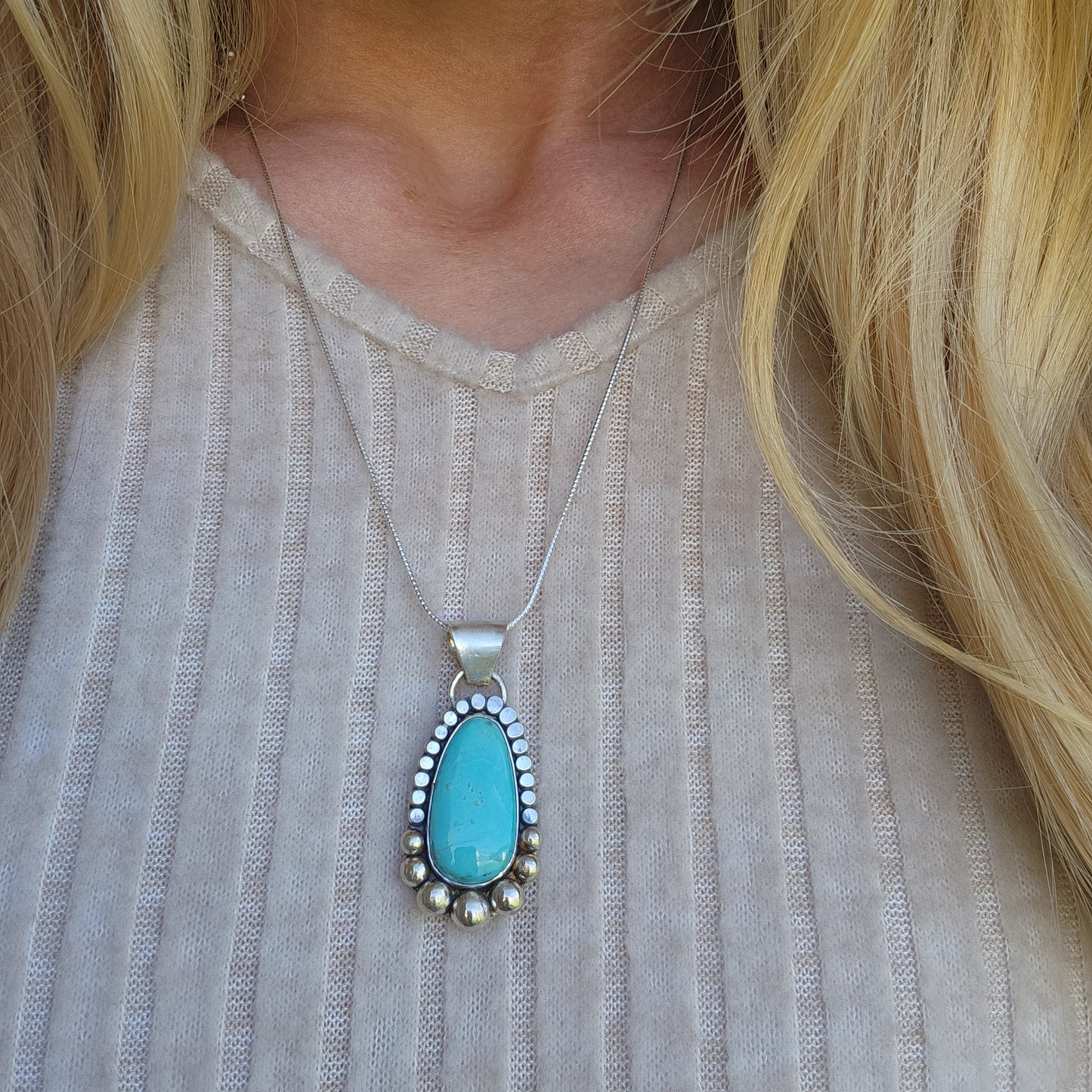 Chilean Turquoise Ring and Necklace Set