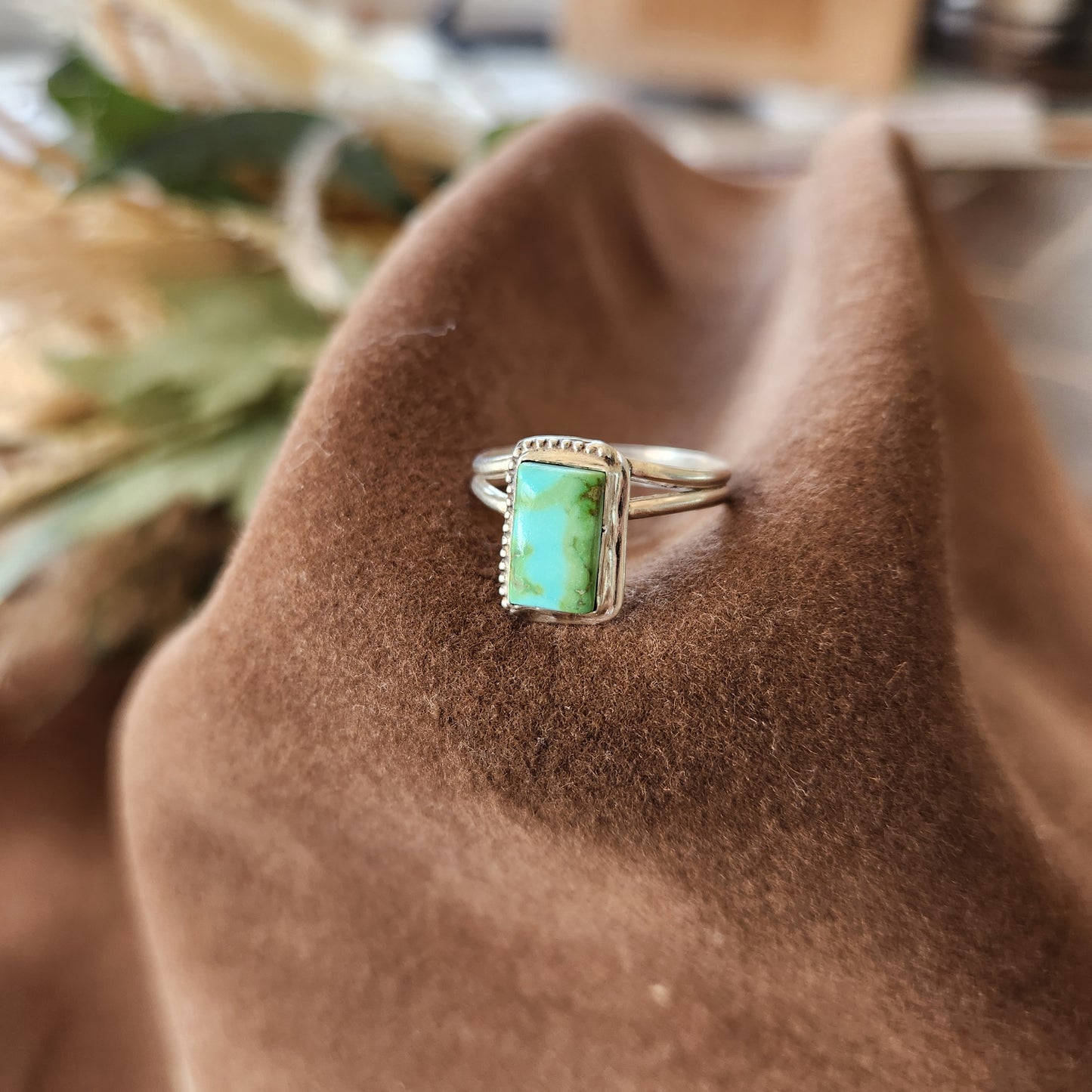 Square Turquoise Ring SZ 10