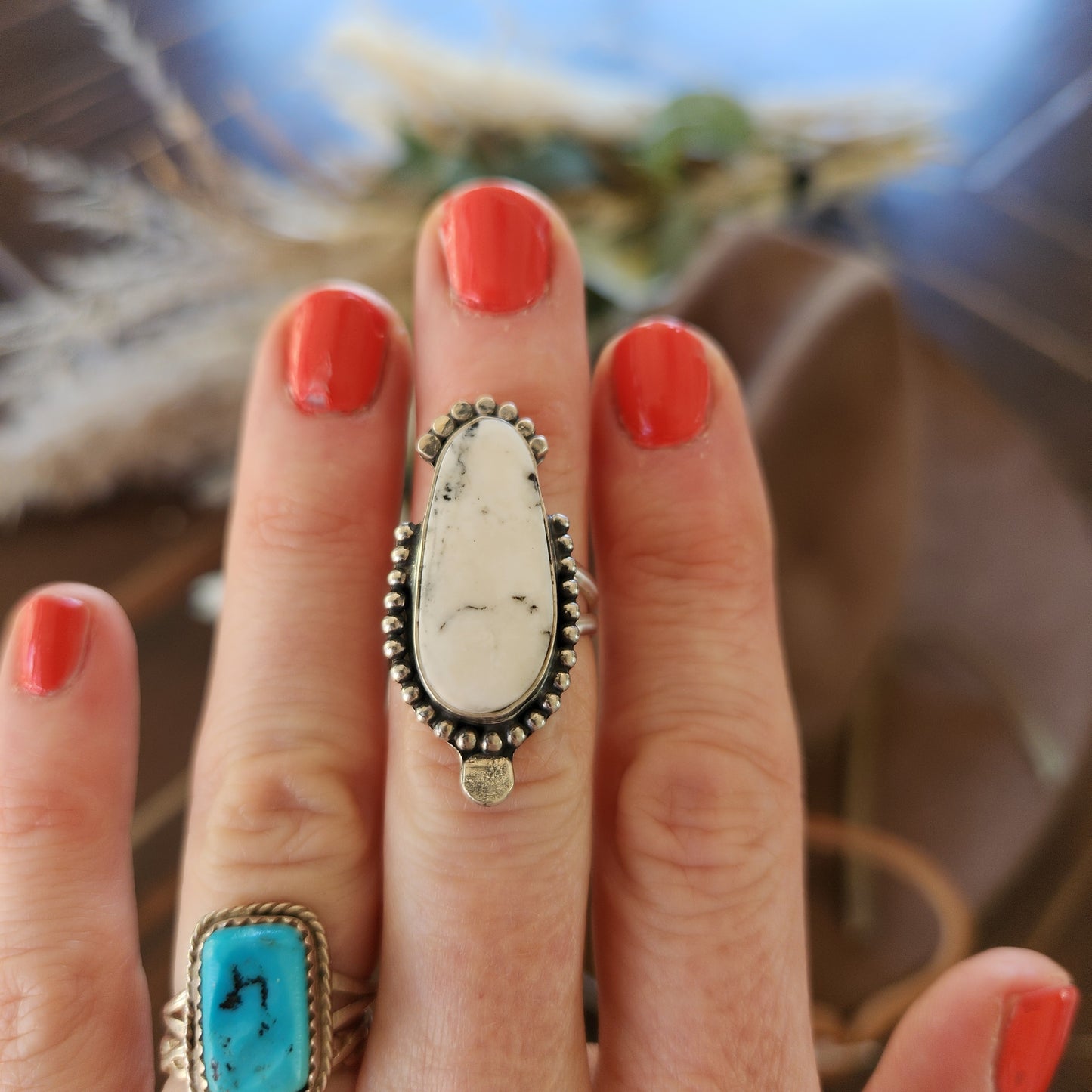 White Buffalo Ring SZ 6