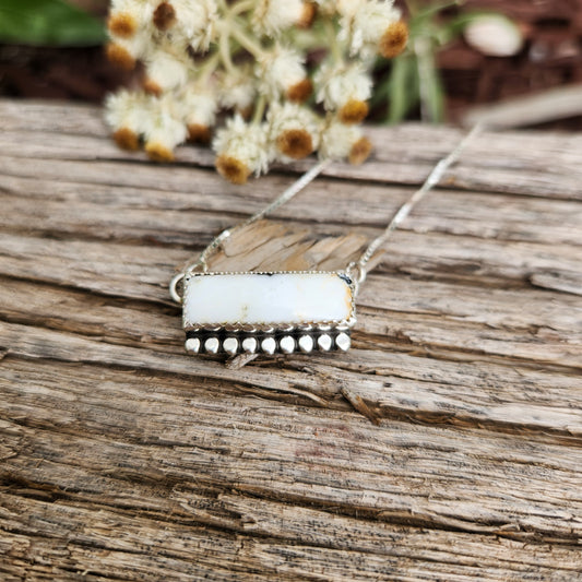 White Buffalo Bar Necklace 16"