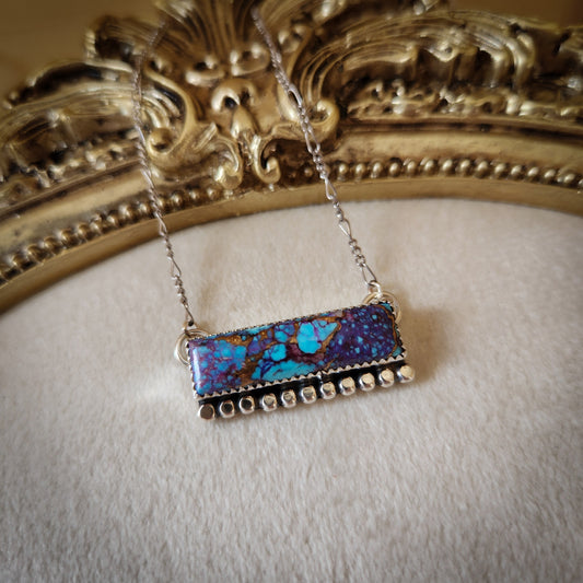 Purple Mojave Bar Necklace 14"