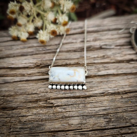 White Buffalo Bar Necklace 16"