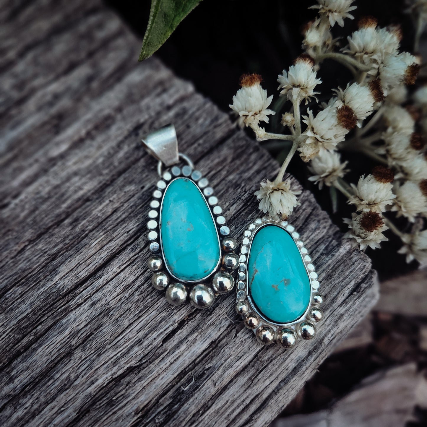 Chilean Turquoise Ring and Necklace Set